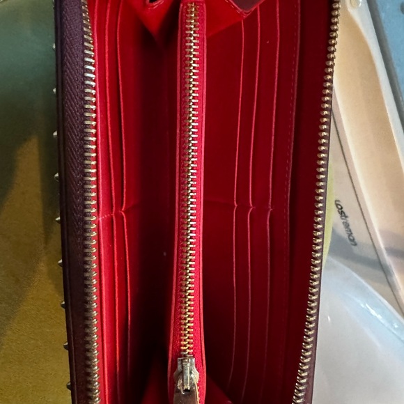 Christian Louboutin brown with pink spikes wallet. Great pre owned condition. - Picture 3 of 4